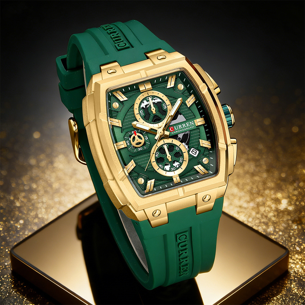 Luxury Watch Safe - CURREN Luxus-Vintage-Uhr für Herren, Sport-Chronograph, Quarz-Armbanduhr