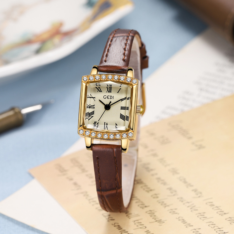 Luxury Watch Values - YFY Luxus-Damenuhr, hochwertige, quadratische Nischen-Uhr im