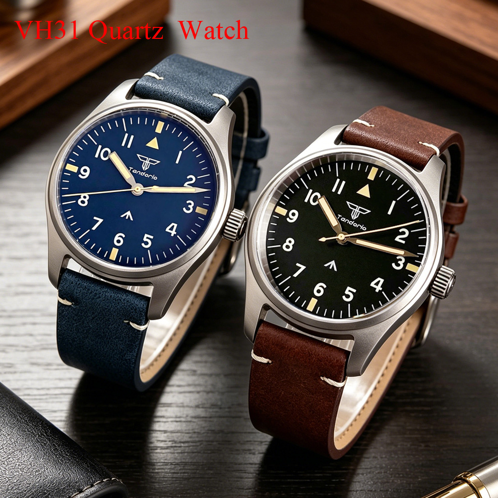 Titanium Sport Watch - Tandorio 39mm AR Saphirglas Titan-Gehäuse VH31