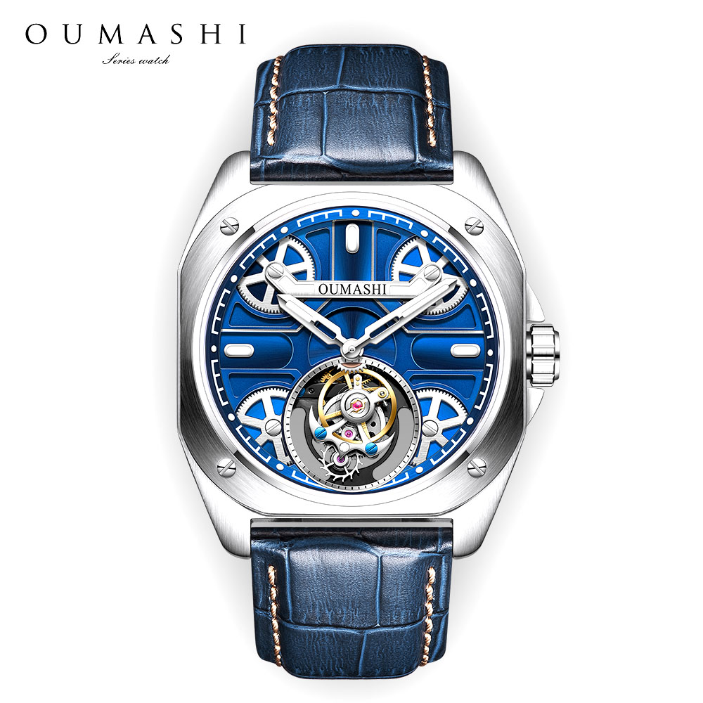 Luxury Watch Leather - 41mm Luxus-Herrenuhr Tourbillon Edelstahl wasserdichte Uhr