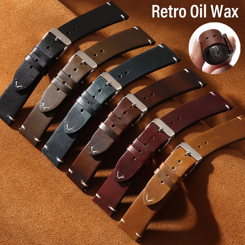 Luxury Watch Jaeger Lecoultre - Weiches Echtleder-Armband Retro Öl-Wachs-Rindsleder Uhrenarmband 18mm