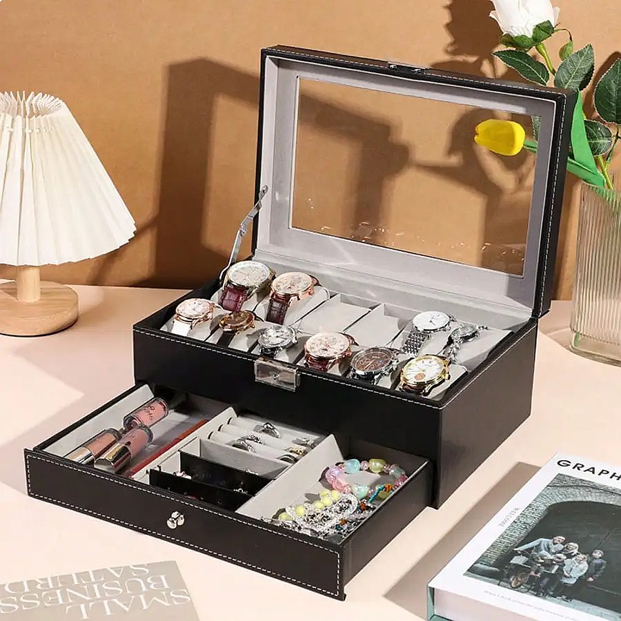 12-Fach-Uhrenbox mit Schublade – Luxury Watch Leather Bewertung und Preis