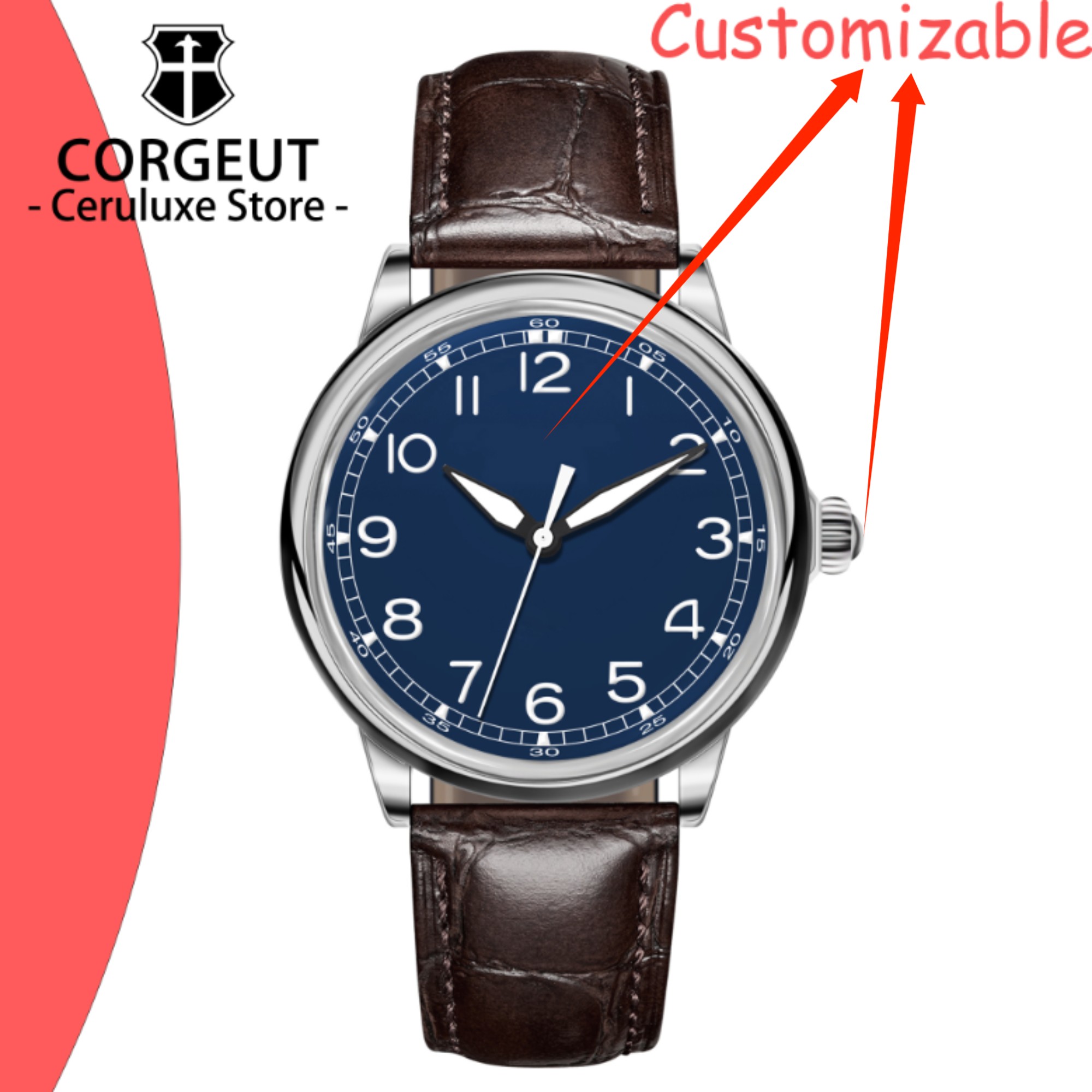 CUSTOM Logo 41mm MIYOTA8215 Au – Luxury Watch Leather Bewertung und Preis